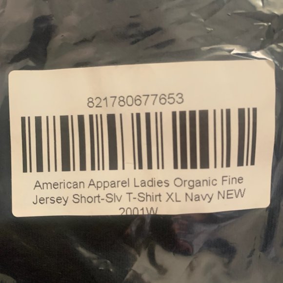 NWT AMERICAN APPAREL WOMEN'S ORGANIC FINE JERSEY SHORT SLEEVE T-SHIRT NAVY XL - Picture 5 of 6